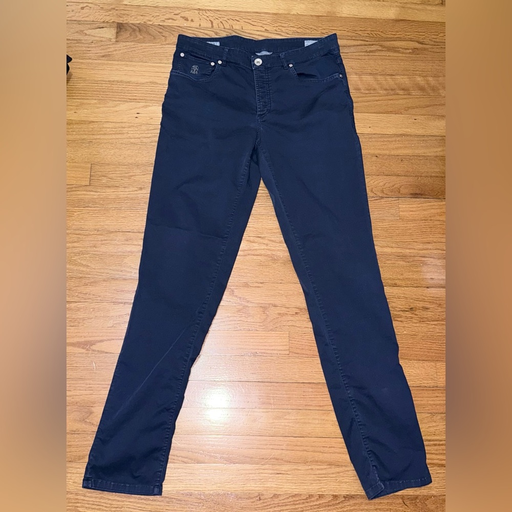 BRUNELLO CUCINELLI Blue Cotton Mens Dress Pants 50 - Picture 3 of 9